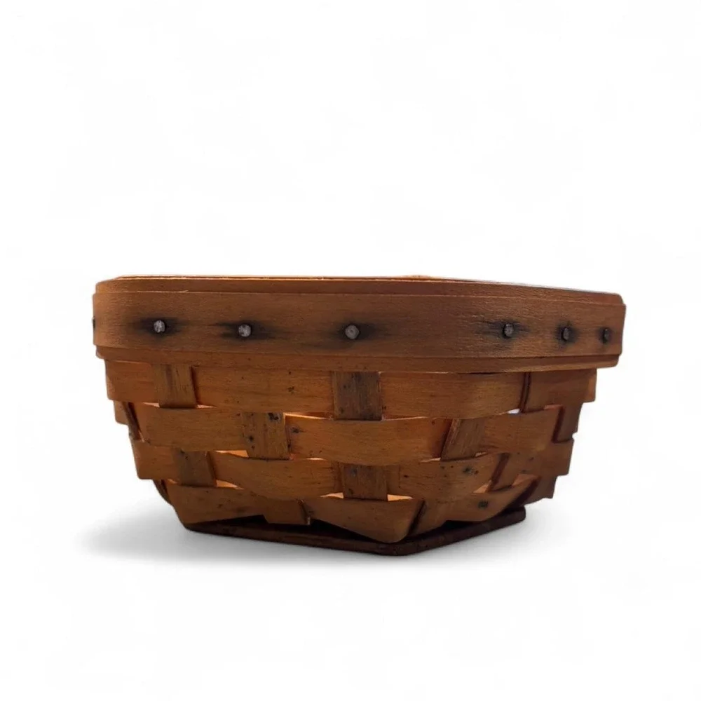 Longaberger Signed 2001 5.5 inch Hexagon Basket, Basket Only, No Liner
